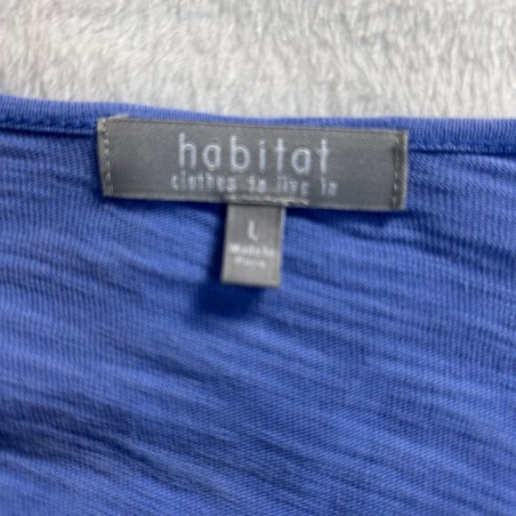 Habitat Womens Blue 3/4 Sleeve Tunic Top W/ Knot Detail Large 100% Cotton Casual - Picture 3 of 9